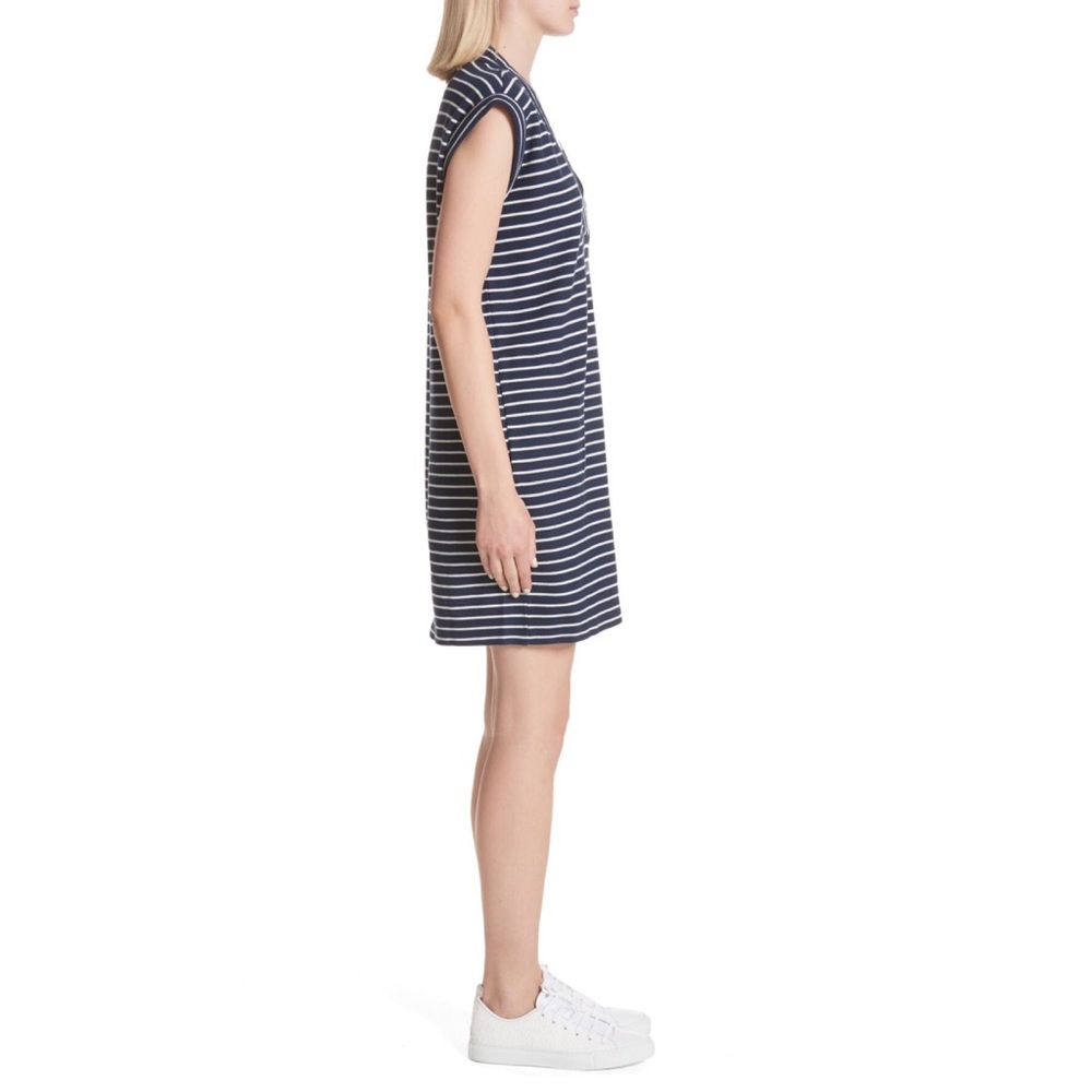 ATM cotton striped v neck tunic shift dress - Picture 2 of 7